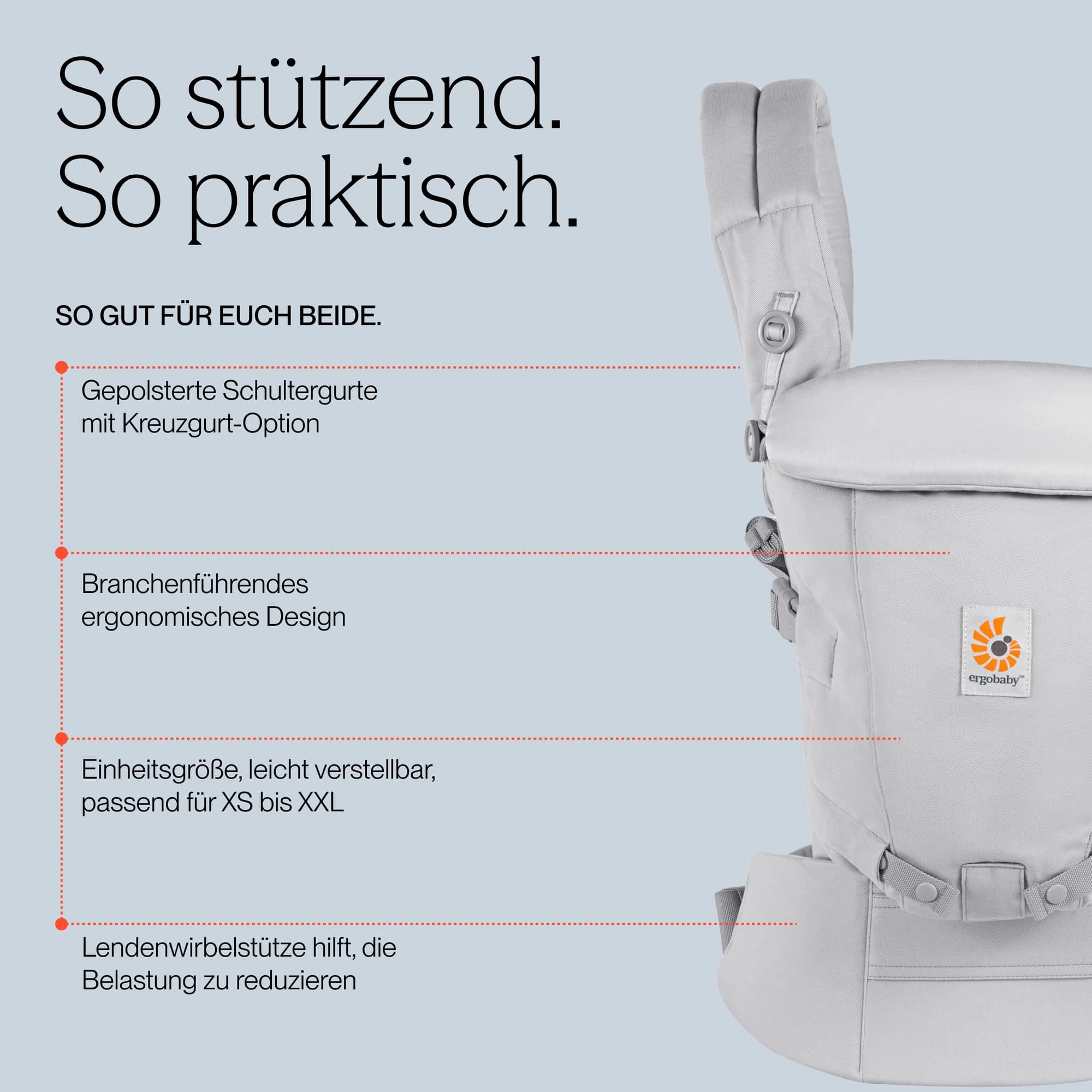 Babytragen, ERGObaby, Grau – Produktansicht