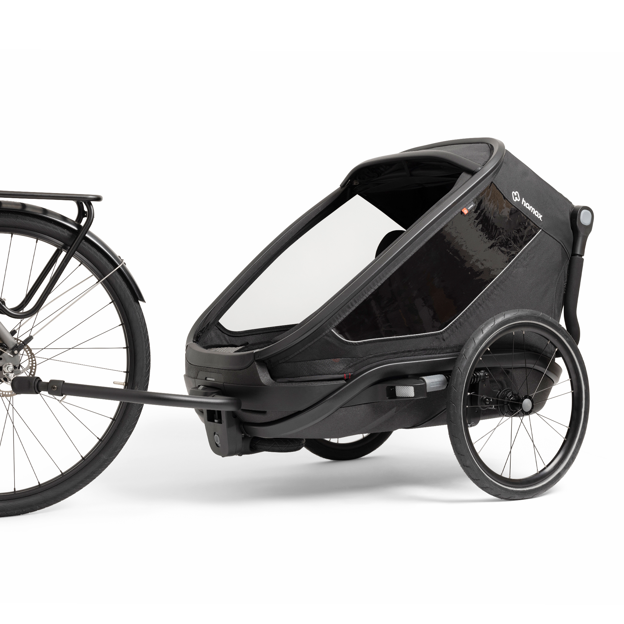 Fahrradanhänger, hamax, Schwarz – Produktansicht