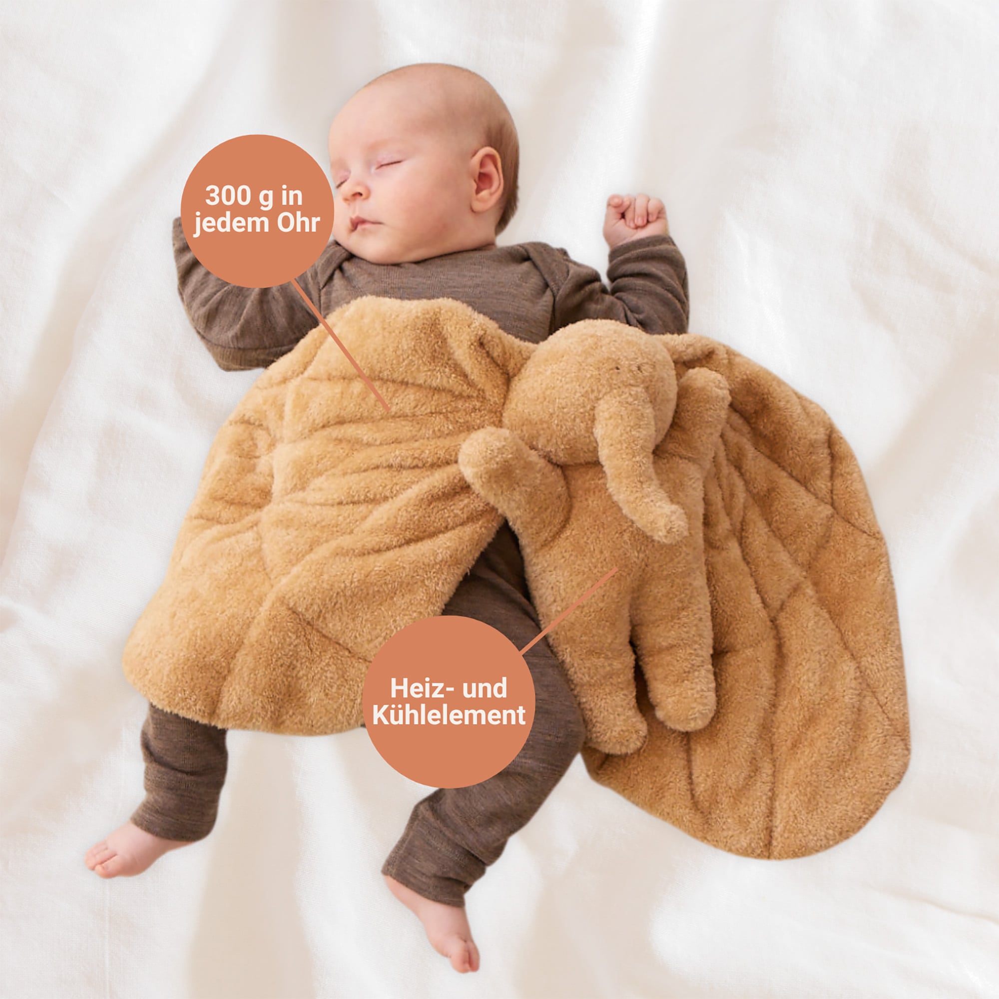 Kuscheltiere Elefanten, MEMBANTU, Braun – Produktansicht