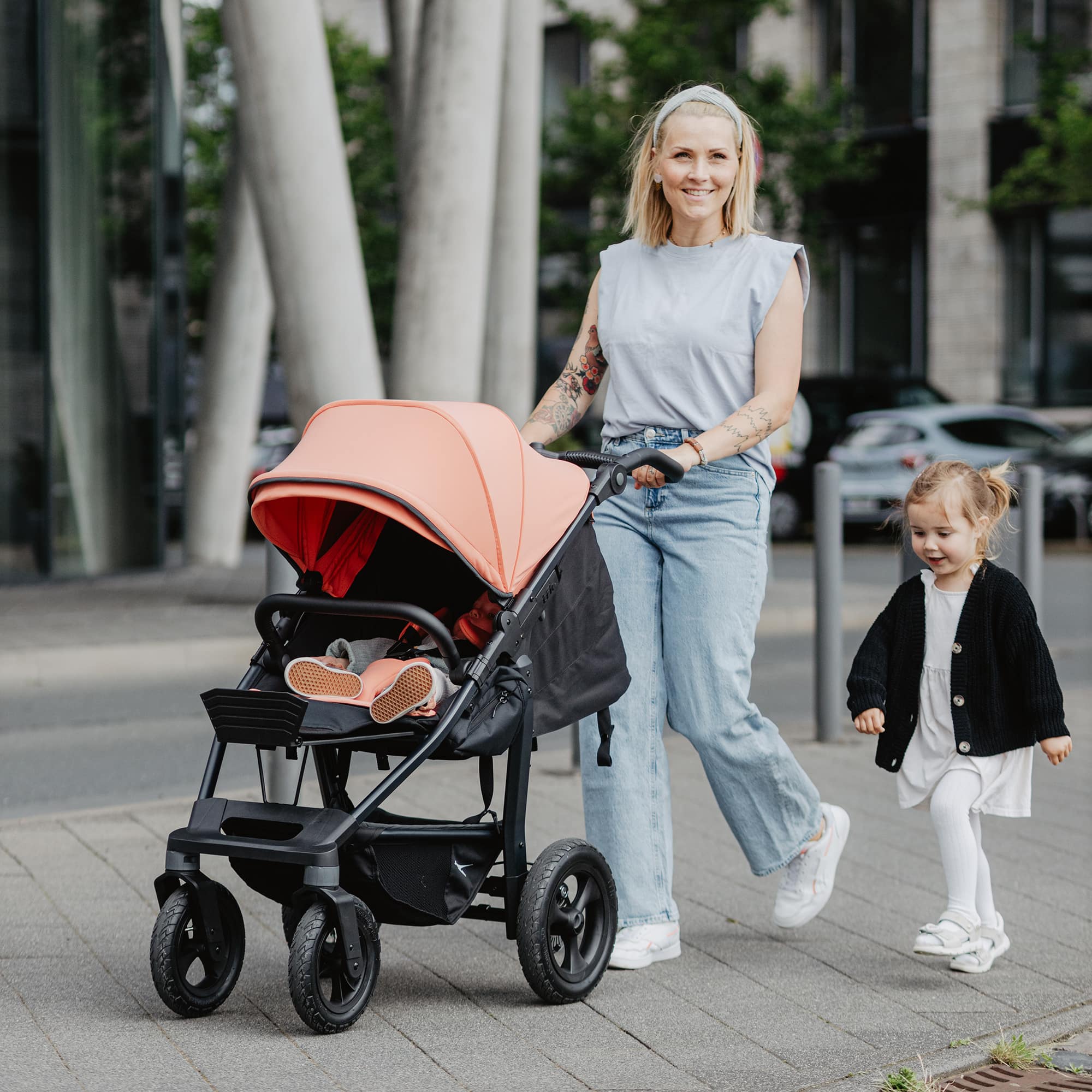 Kombi-Kinderwagen, tfk, Orange – Produktansicht