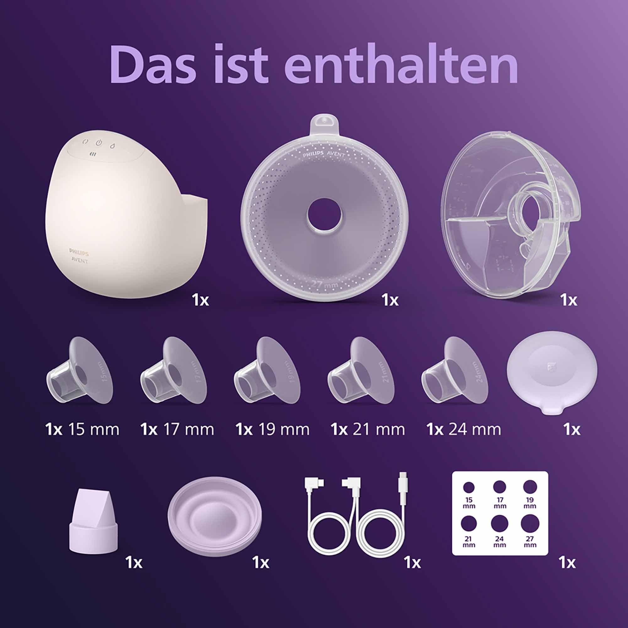 Hands Free Milchpumpen, PHILIPS AVENT, Weiß – Produktansicht