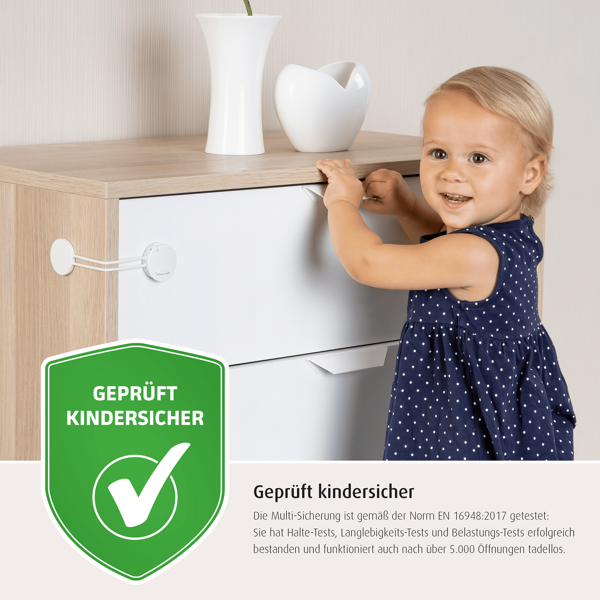 Kindersicherung, reer, Weiß – Produktansicht