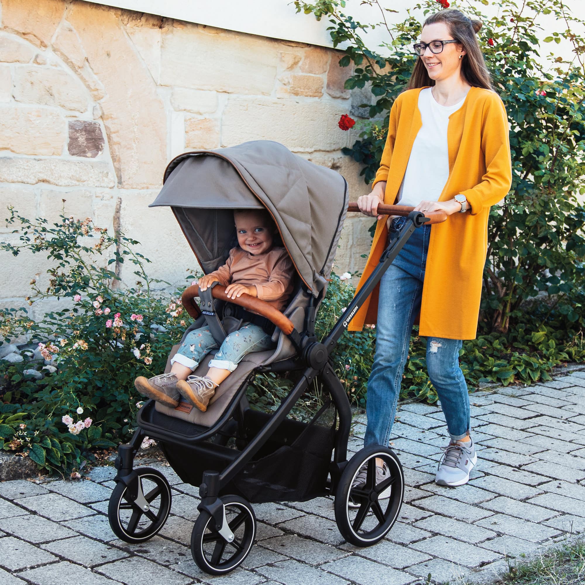 Kombi-Kinderwagen, GESSLEIN, Beige – Produktansicht