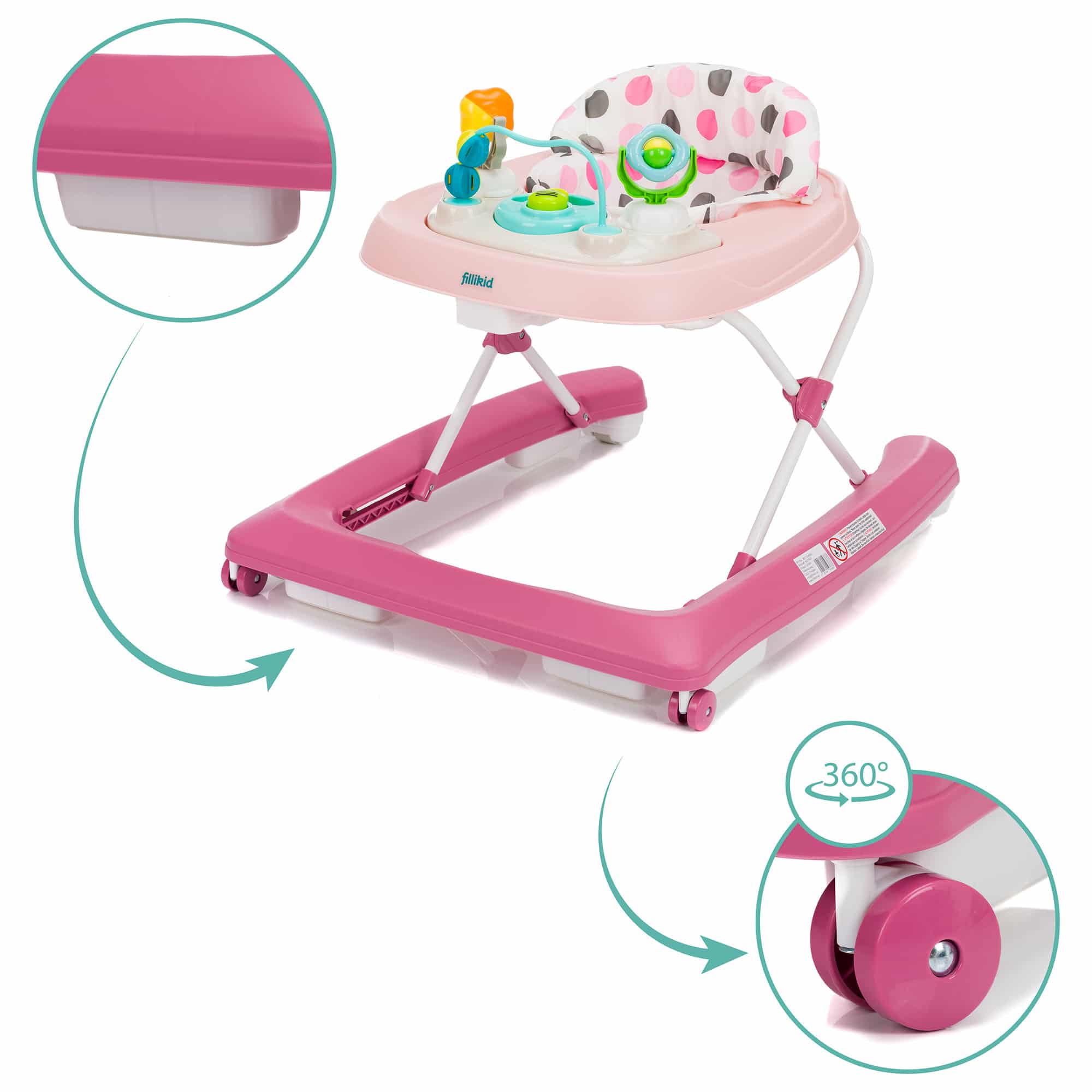 Lauflernwagen, fillikid, Grau – Produktansicht
