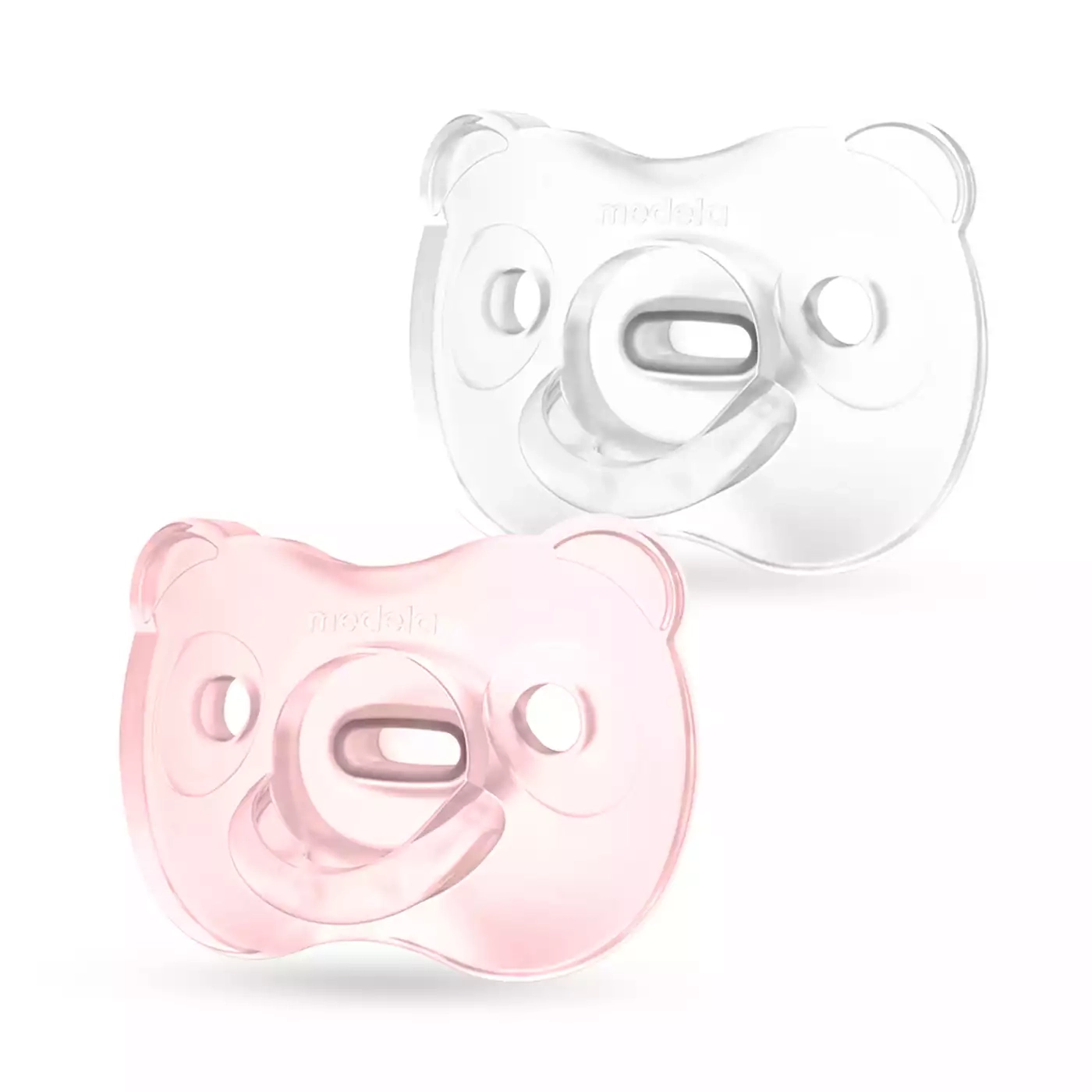 Beruhigungssauger Soft Silicone DUO 0 - 6 Monate medela Weiß Pink Transparent Rosa 2000580224009 1