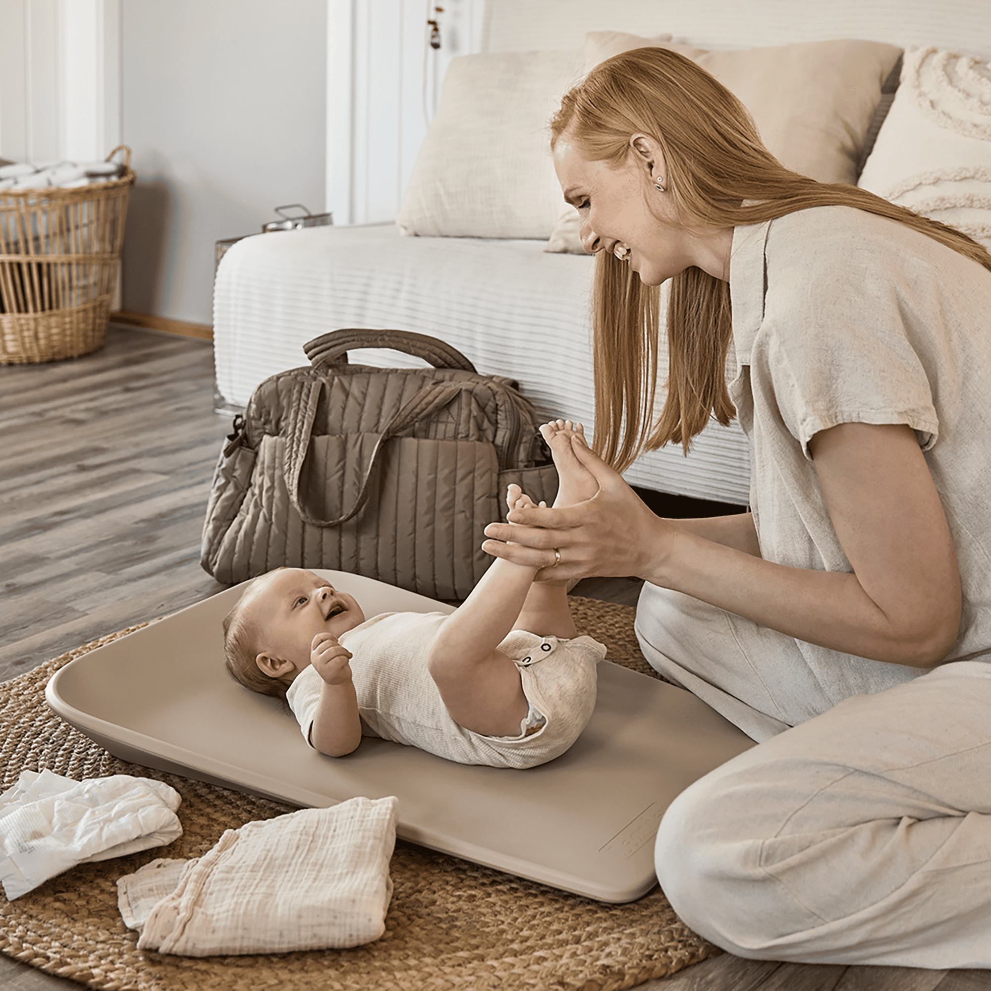 Matty™ Mini Wickelauflage Cappucino Leander Braun 2000587424808 2