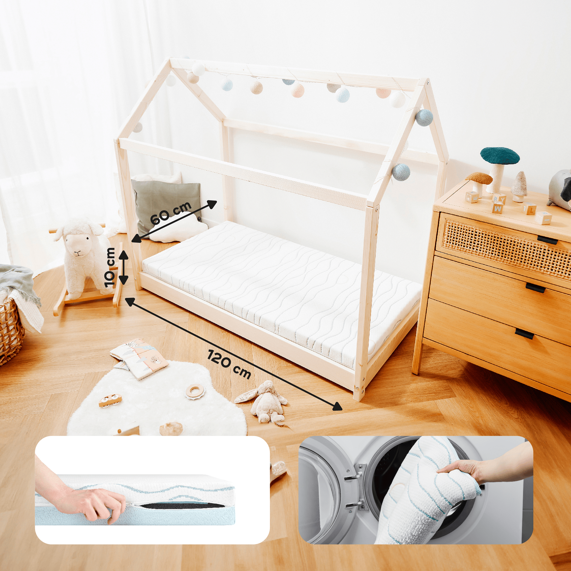 Matratzen 60 x 120 cm, babymoov, Weiß – Produktansicht
