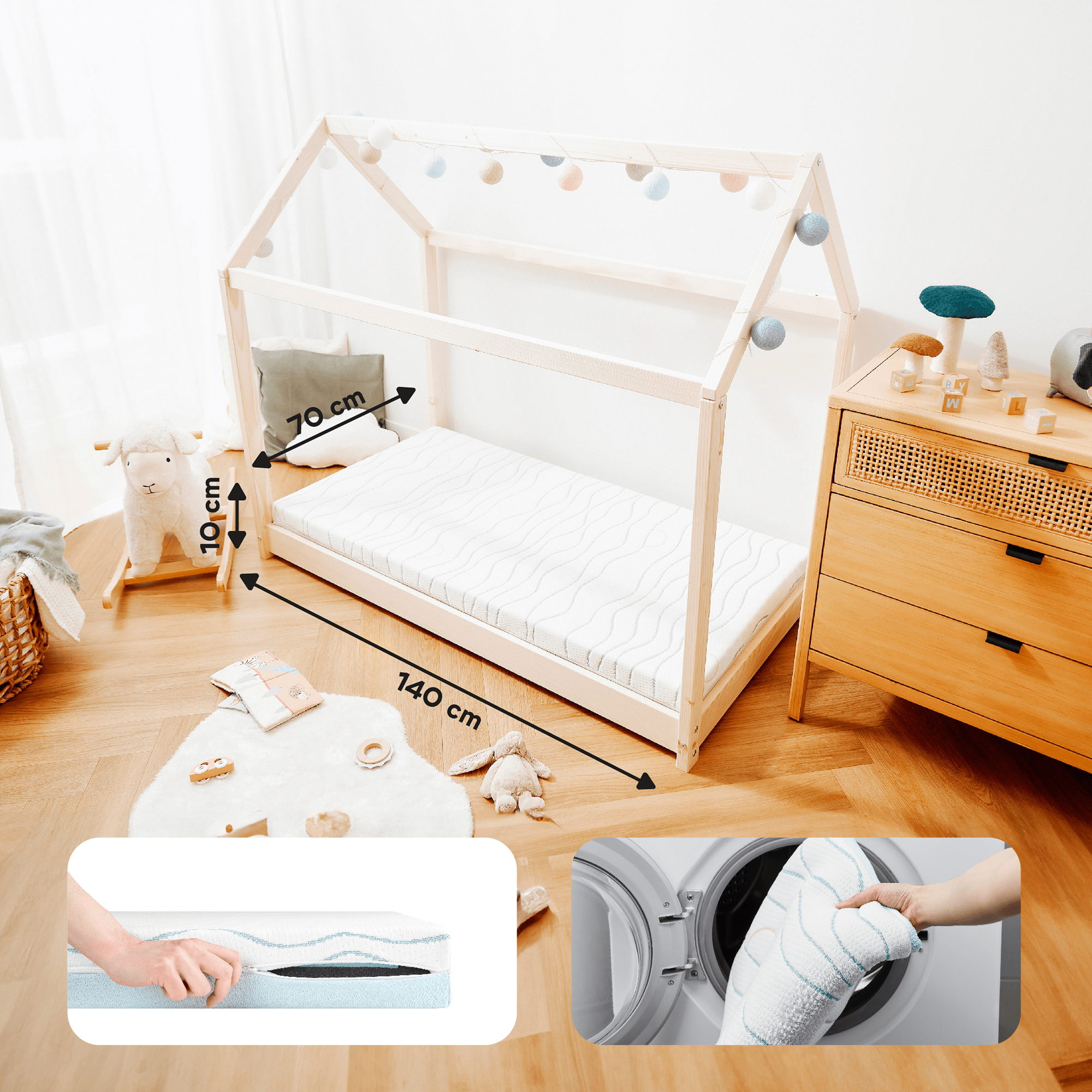 Matratzen 70 x 140 cm, babymoov, Weiß – Produktansicht