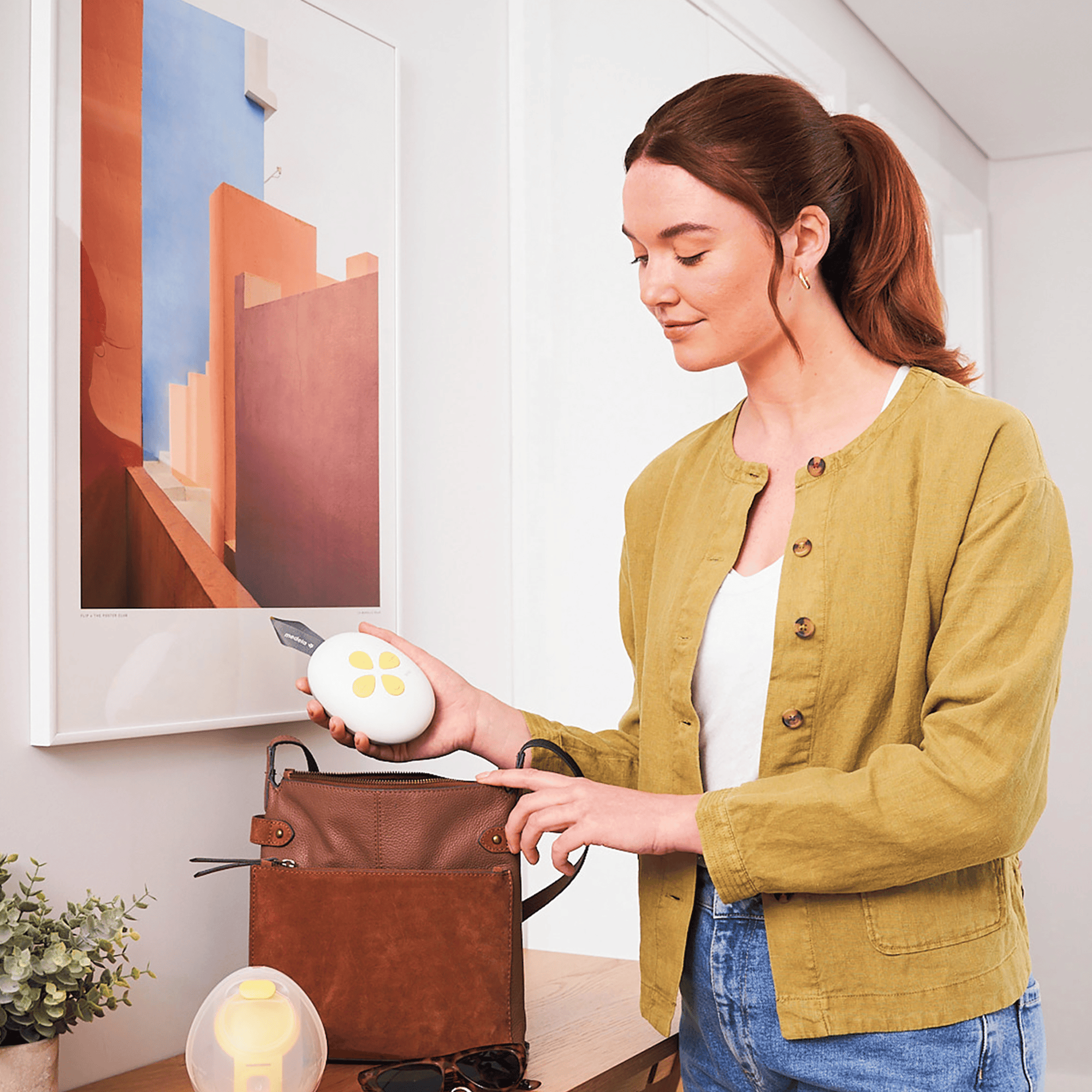 Hands Free Milchpumpen, medela, Gelb – Produktansicht