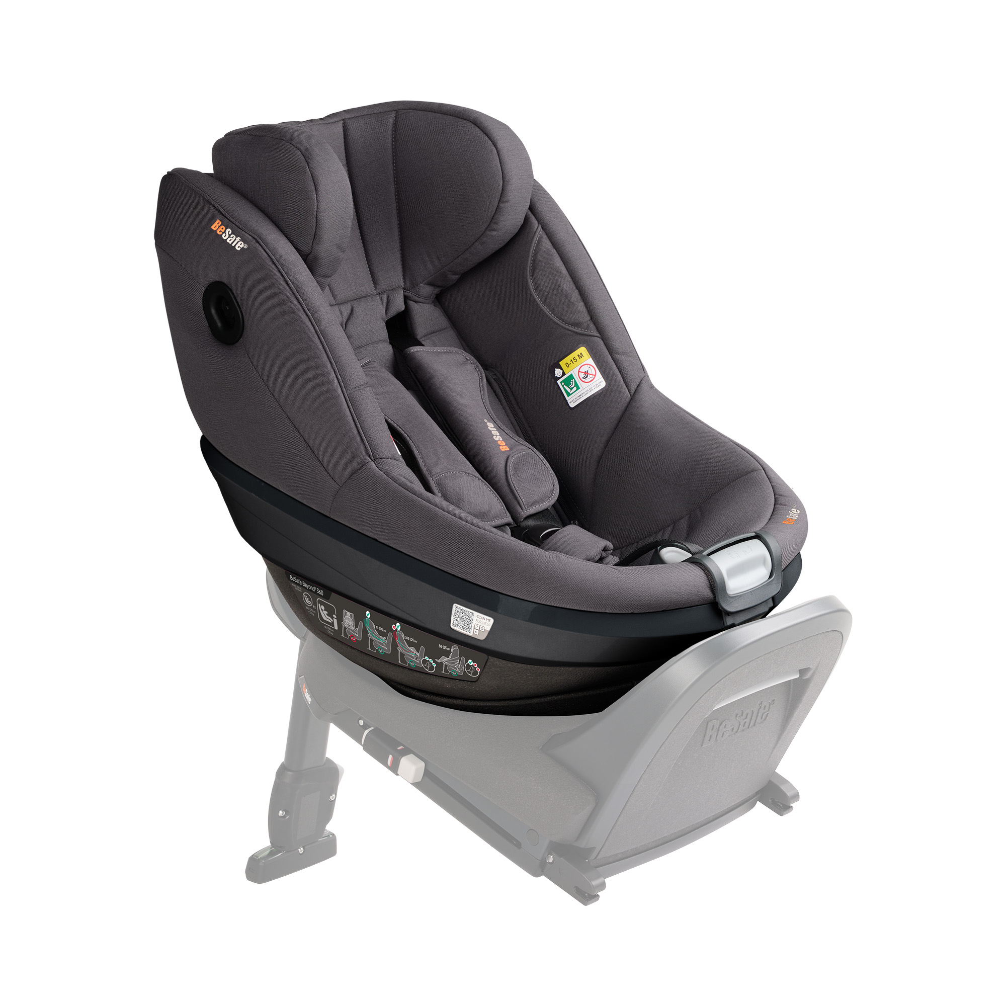 Reboarder 0-18 kg, Gruppe 0+/1, BeSafe, Grau – Produktansicht