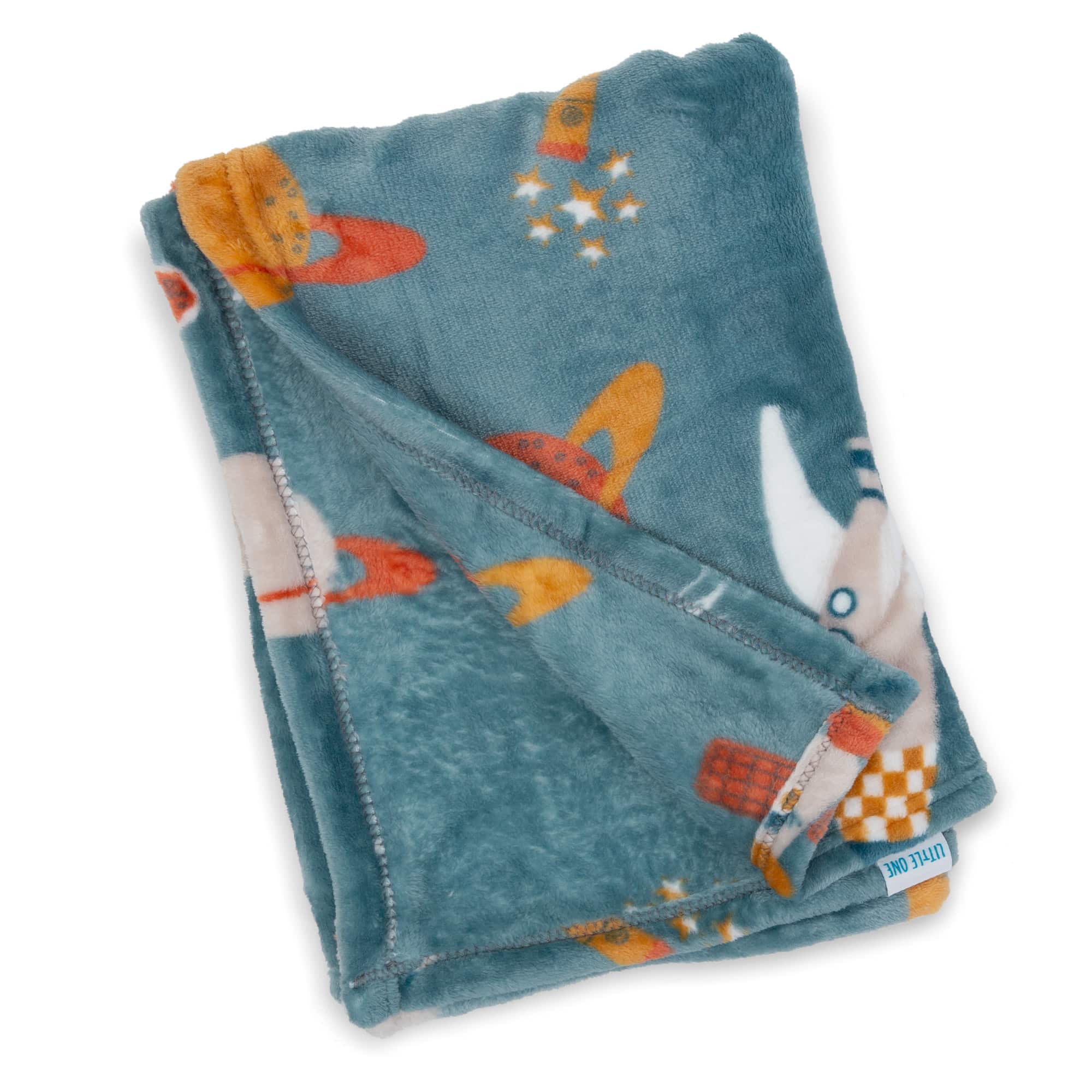 Flanell Fleecedecke Rakete LITTLE ONE Blau 2000584988808 1