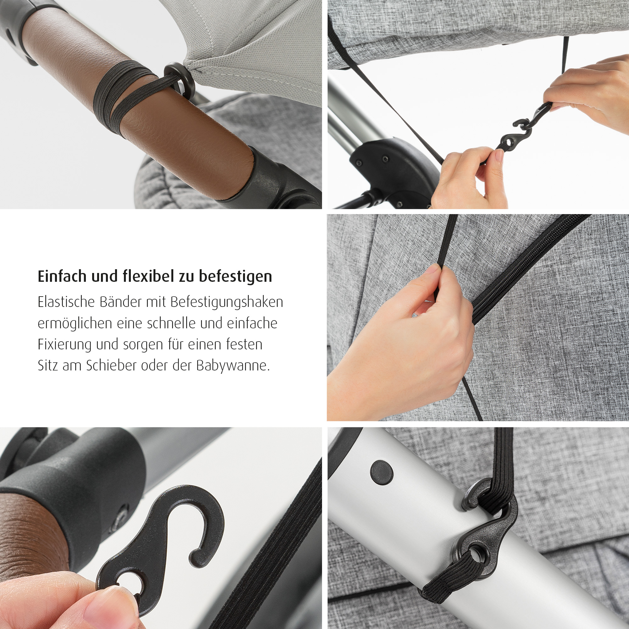 Sonnen- & Insektenschutz Kinderwagen, reer, Grau – Produktansicht