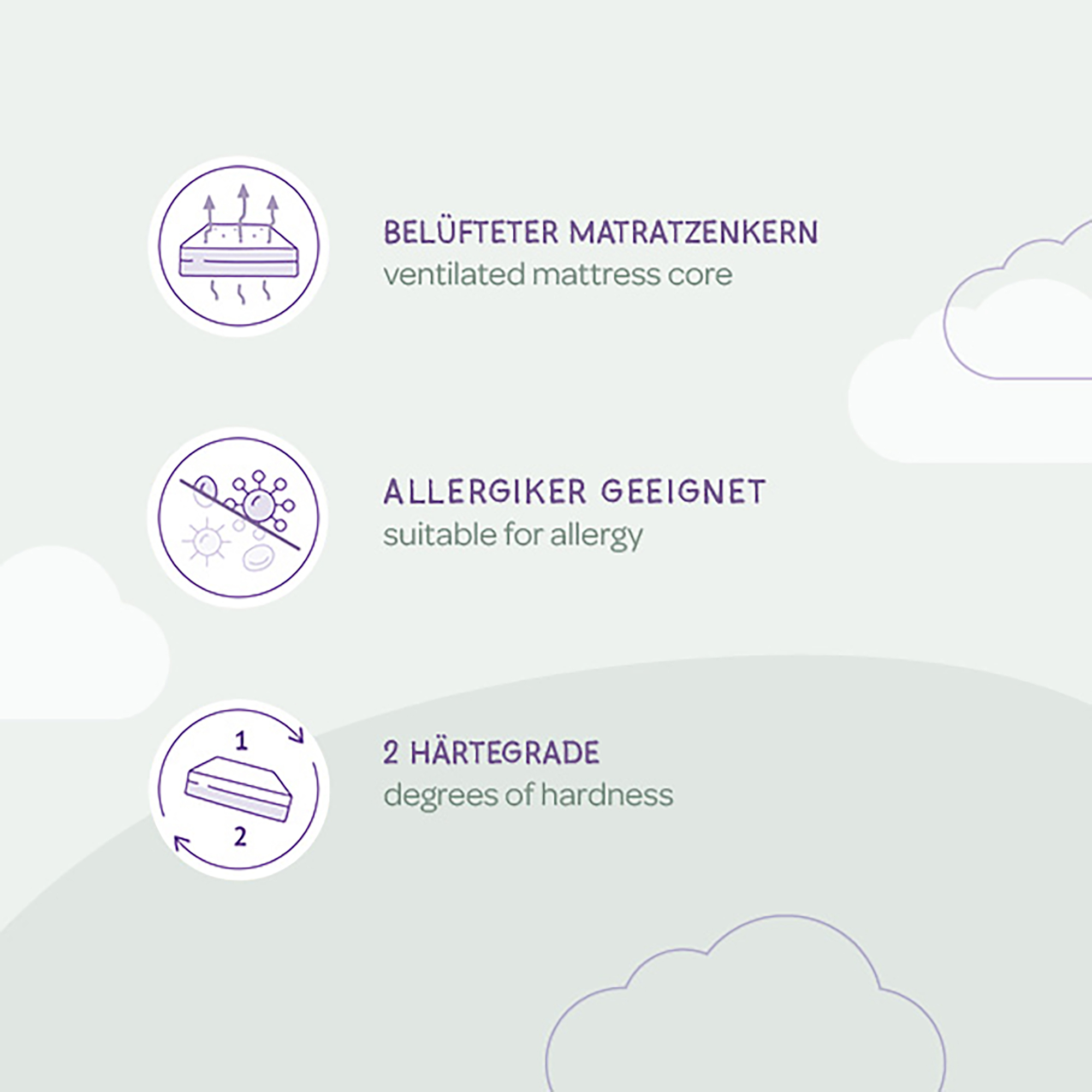 Matratzen, Träumeland, Weiß – Produktansicht