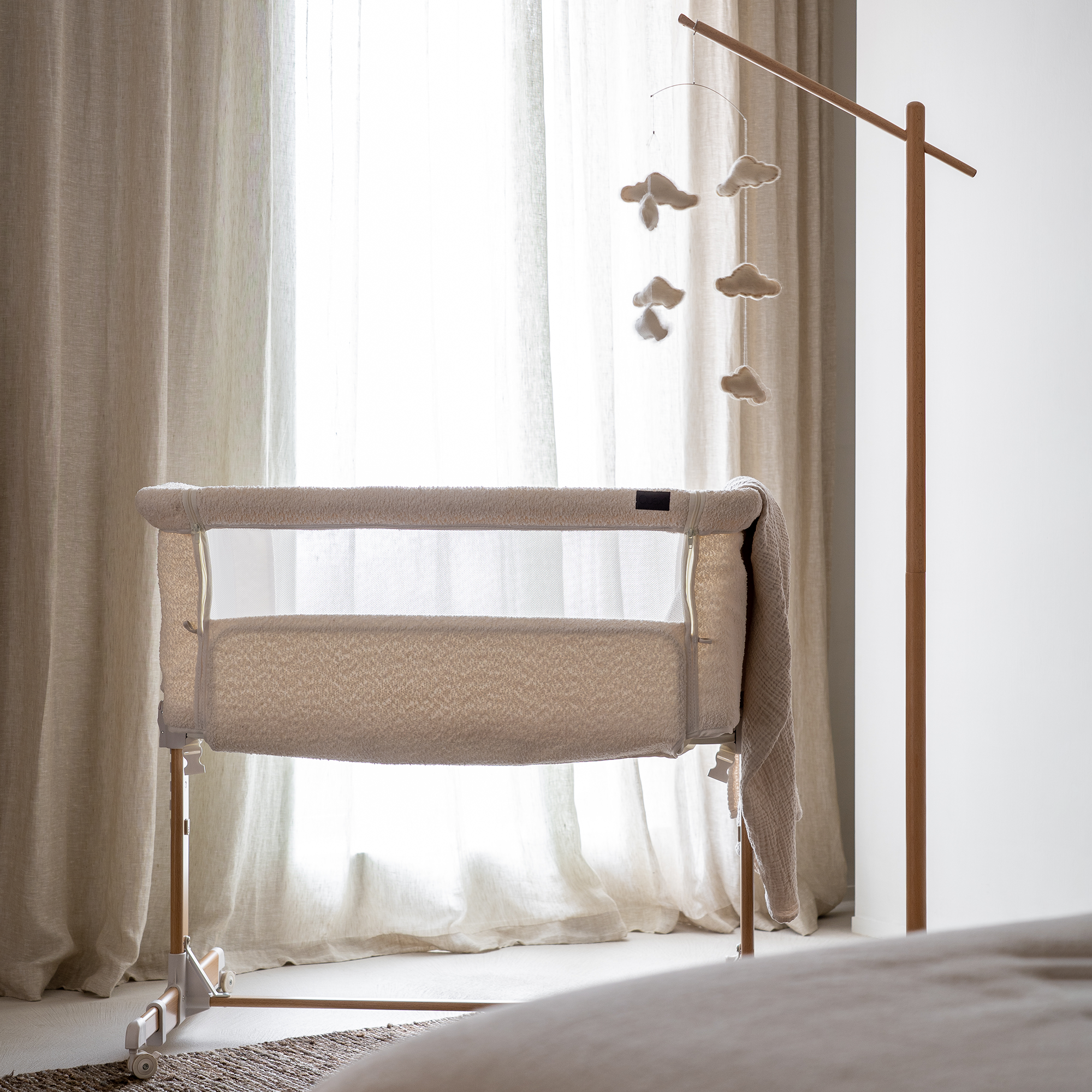 Beistellbetten, Quax, Beige – Besonderheit: höhenverstellbar