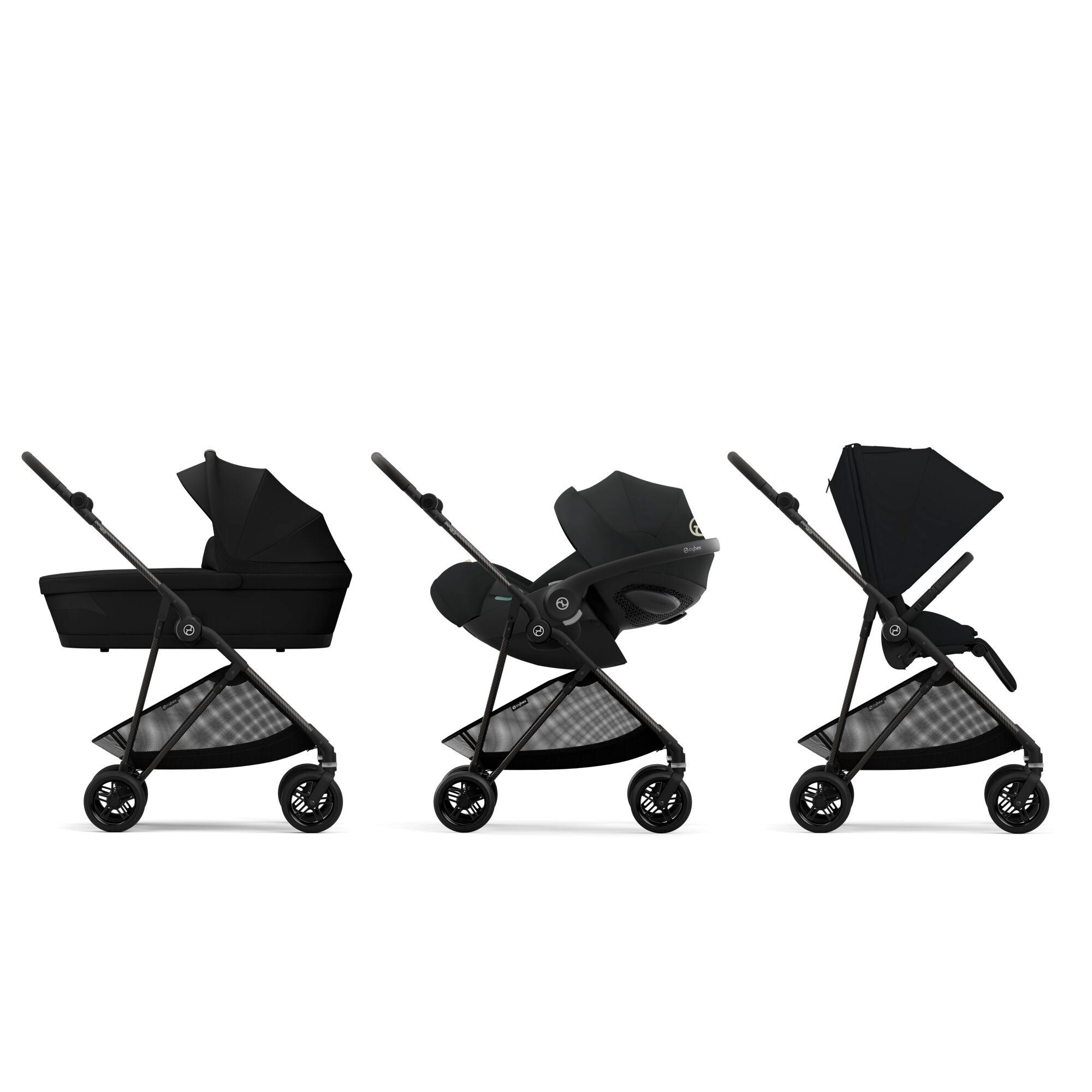 Kombi-Kinderwagen, cybex, Schwarz – Produktansicht