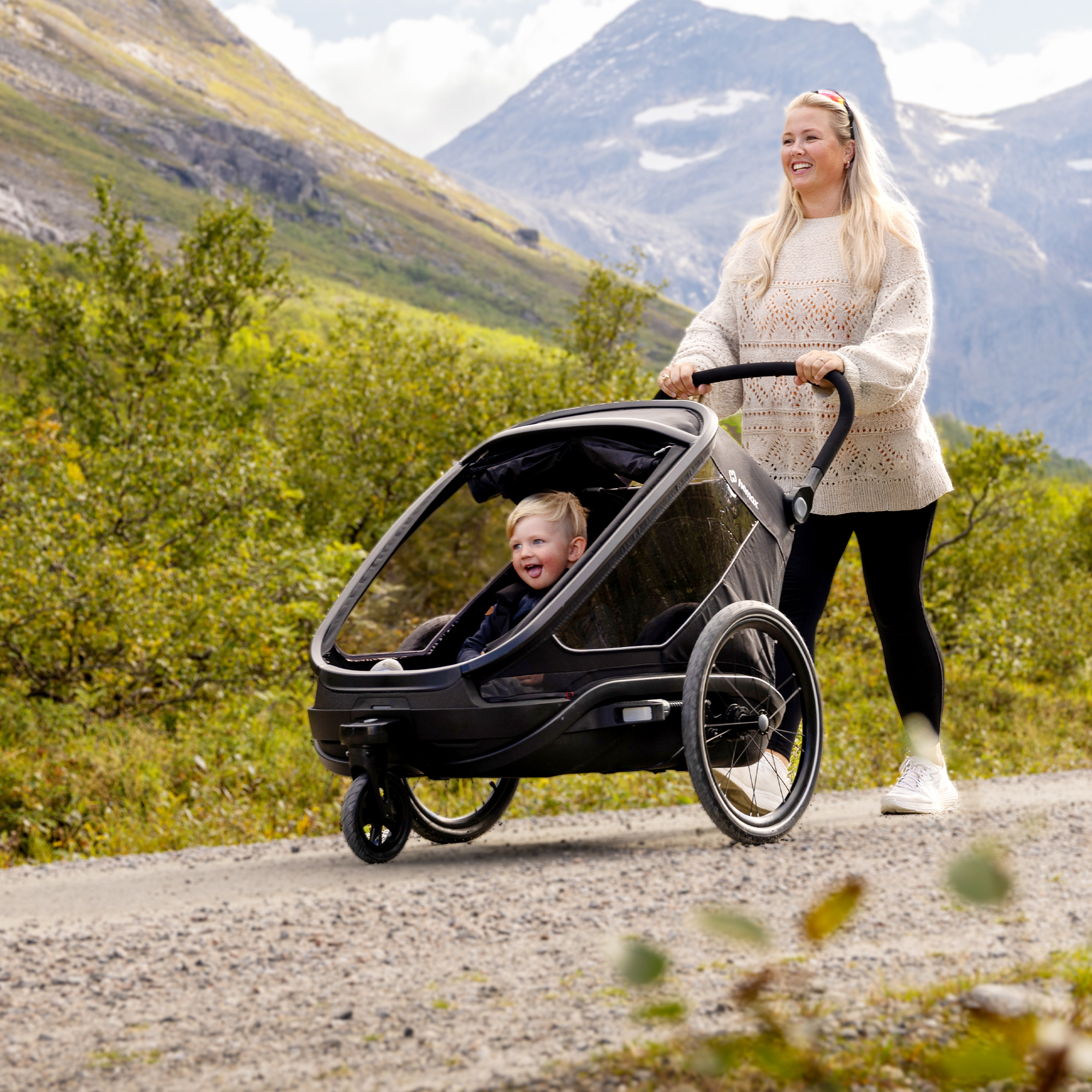 Fahrradanhänger, hamax, Schwarz – Produktansicht