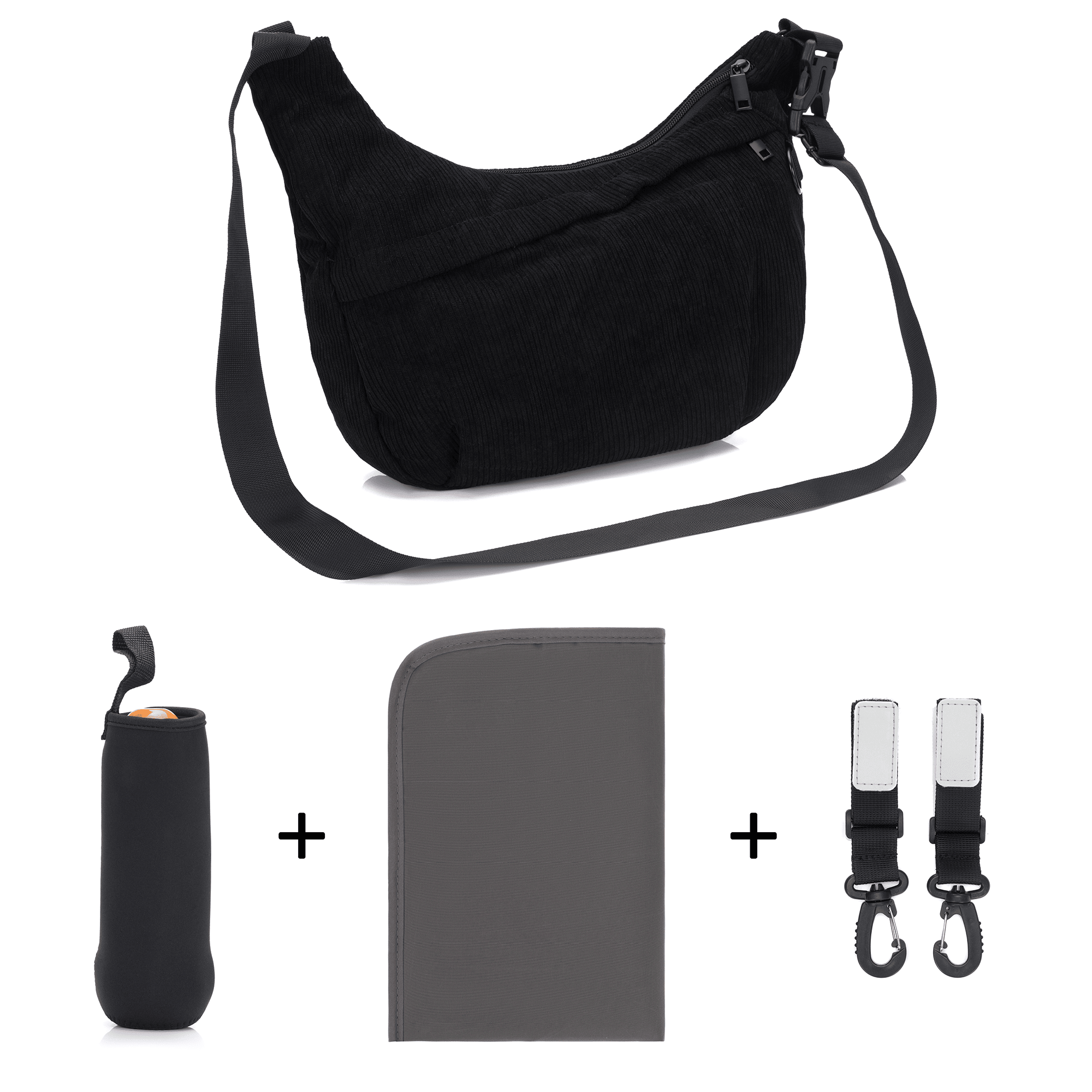 Wickeltaschen schwarz, LITTLE ONE, Schwarz – Produktansicht