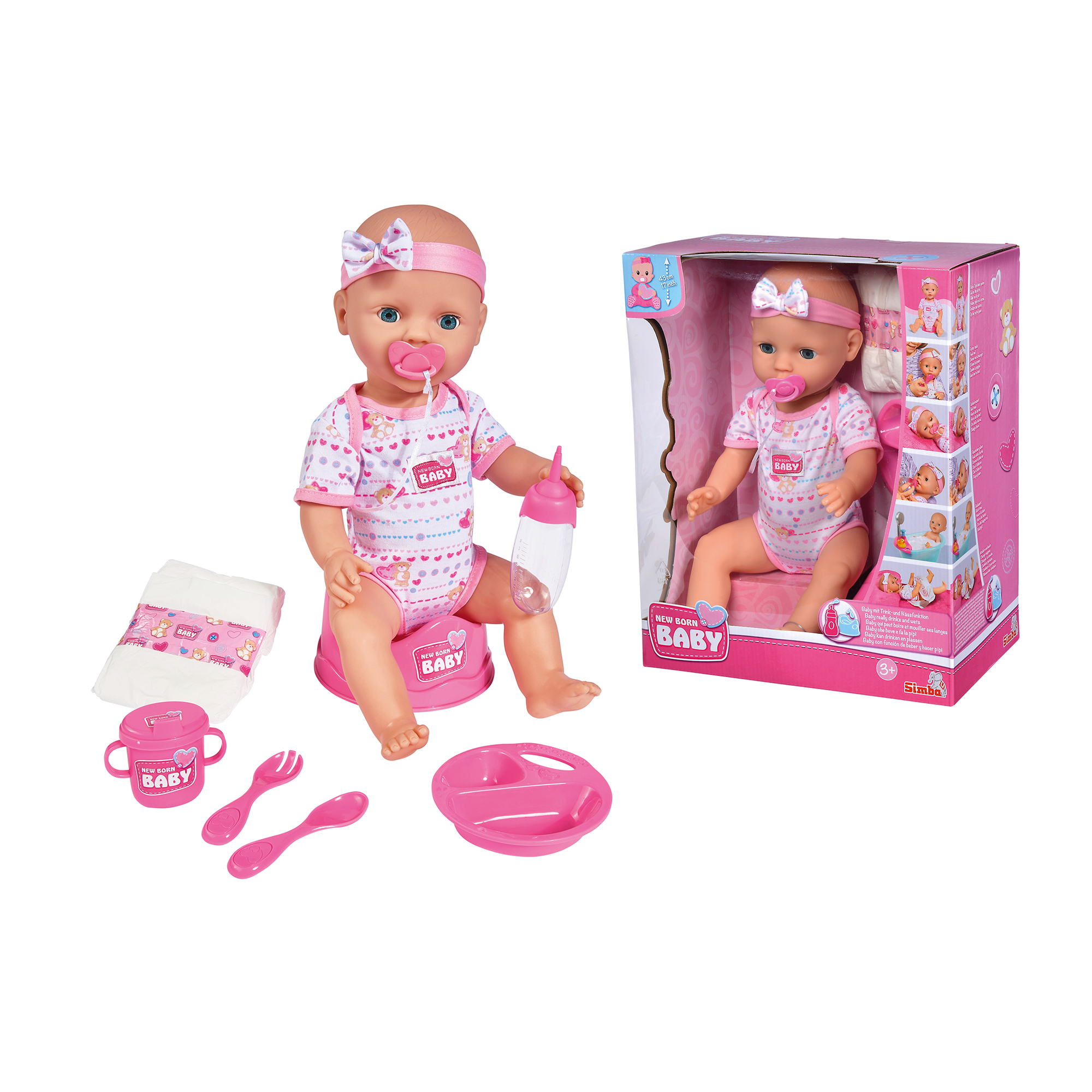Puppen & Puppenwagen, Simba, Pink – Produktansicht
