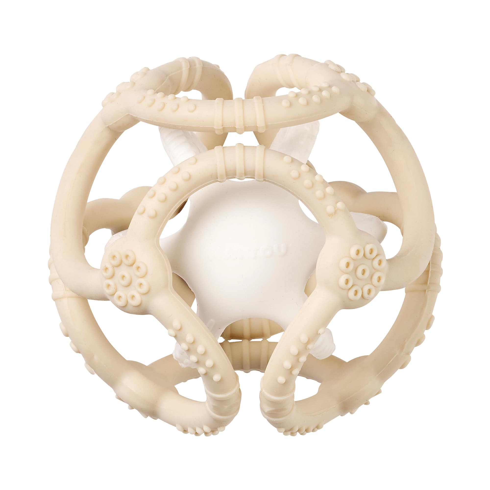 Beißringe, Nattou, Beige – Besonderheit: 2 Beiß- und Greifbälle aus BPF-freiem Silikon
