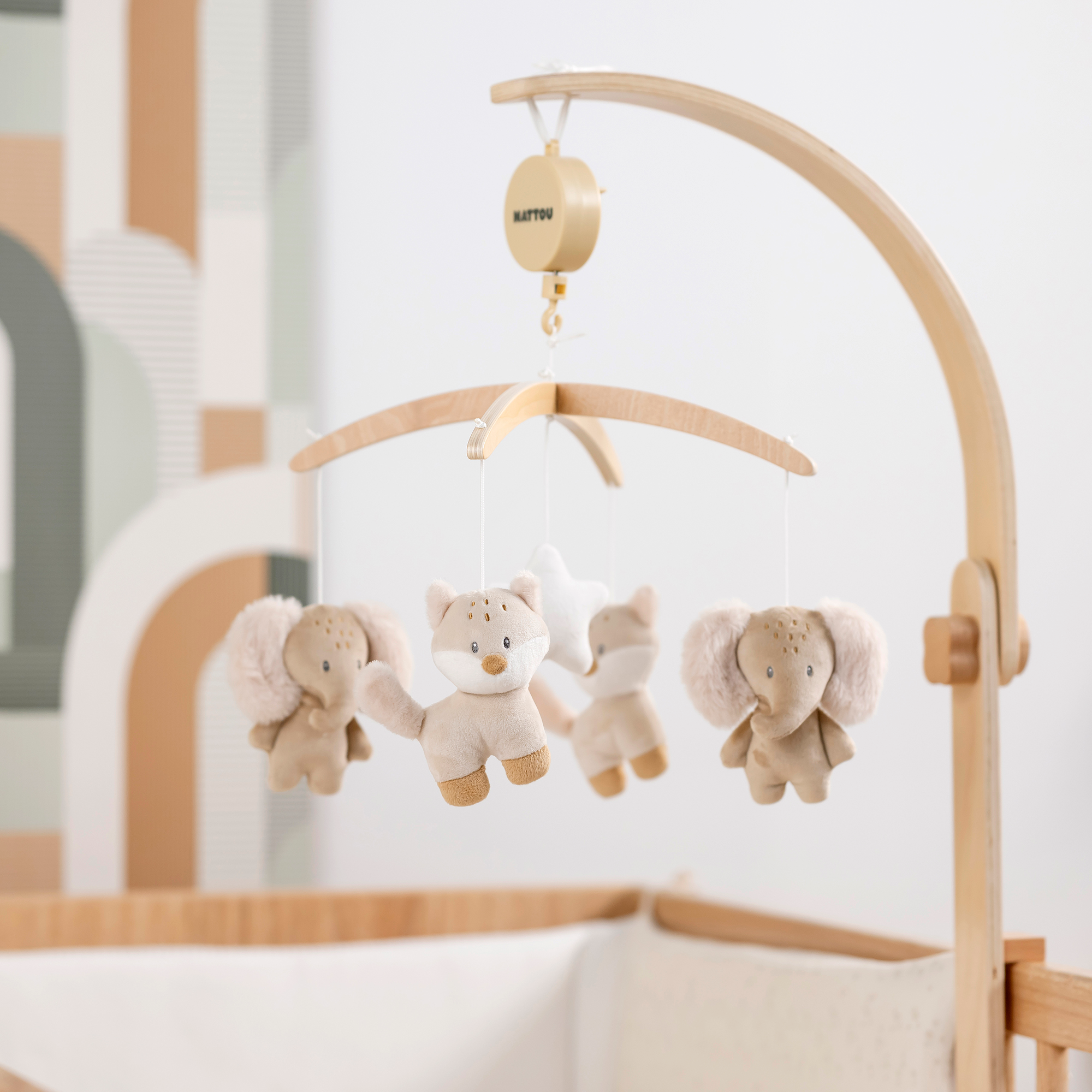 Mobilés, Nattou, Beige – Besonderheit:  mit sanfter Le-La-Lu-Melodie