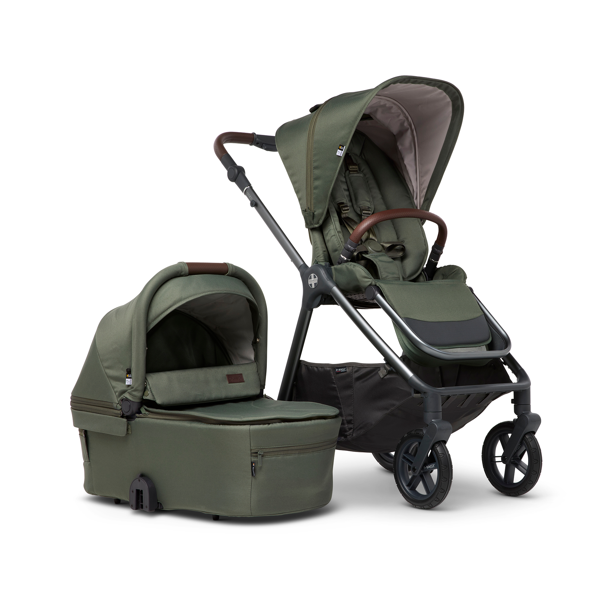 Kombi-Kinderwagen, MAST, Grün – Produktansicht