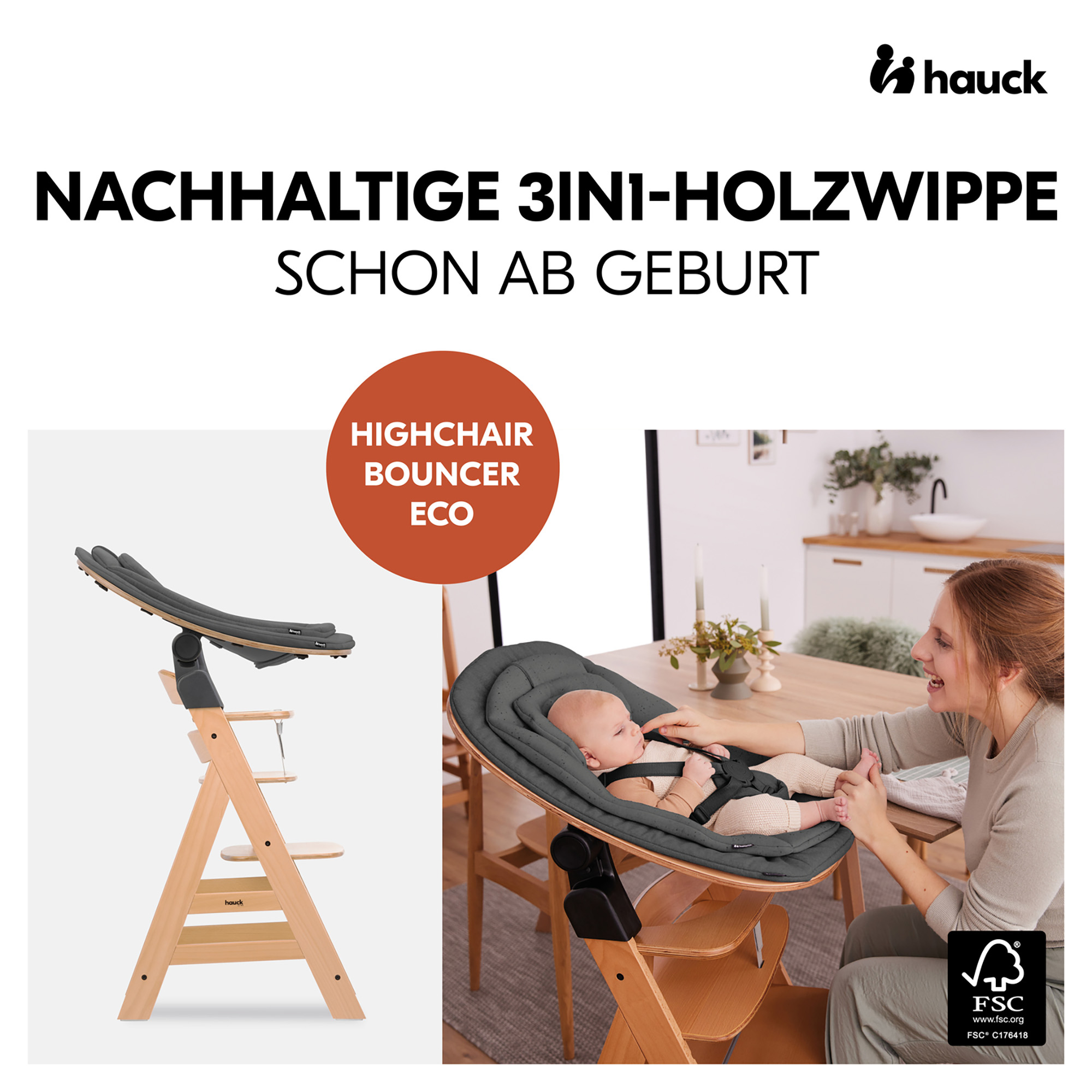 Hochstuhl Zubehör, hauck, Grau – Produktansicht