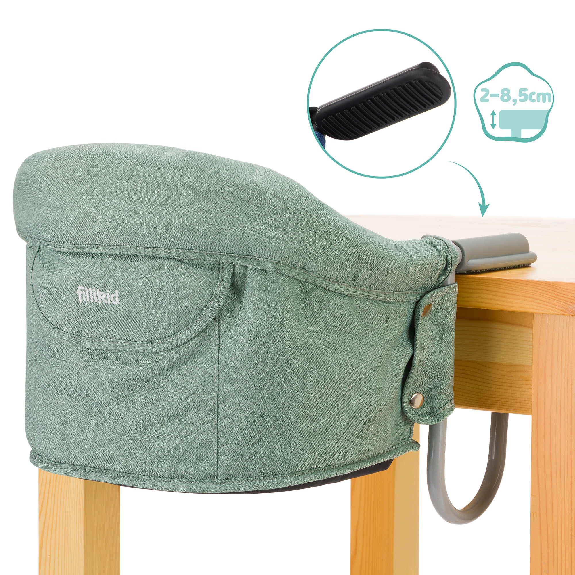 Reisehochstühle, fillikid, Grün – Produktansicht