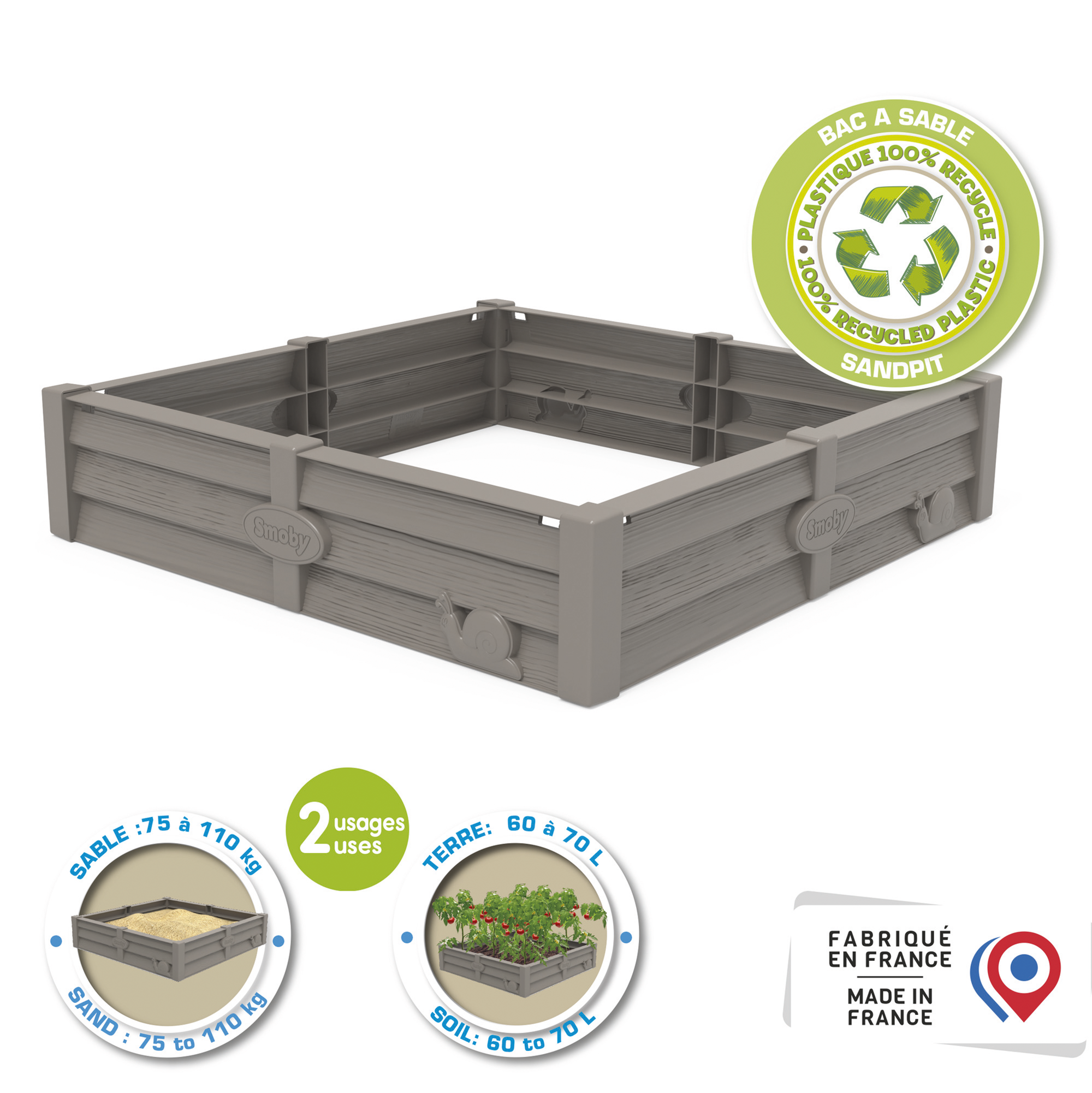 Sandkasten, Smoby, Grau – Produktansicht