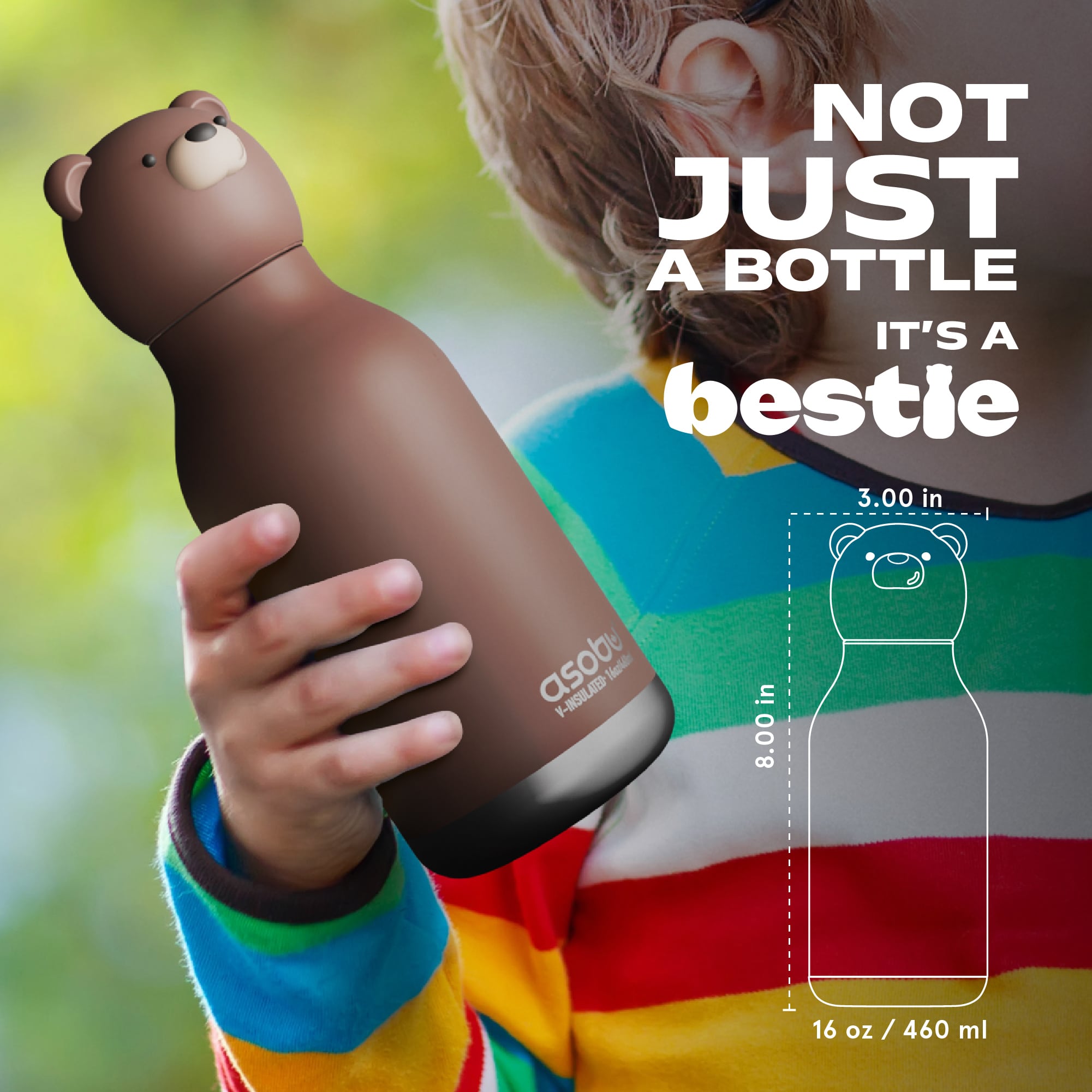 Thermoflaschen, ASOBU, Braun – Besonderheit: BPA-frei, auslaufsicher & kinderleicht zu bedienen