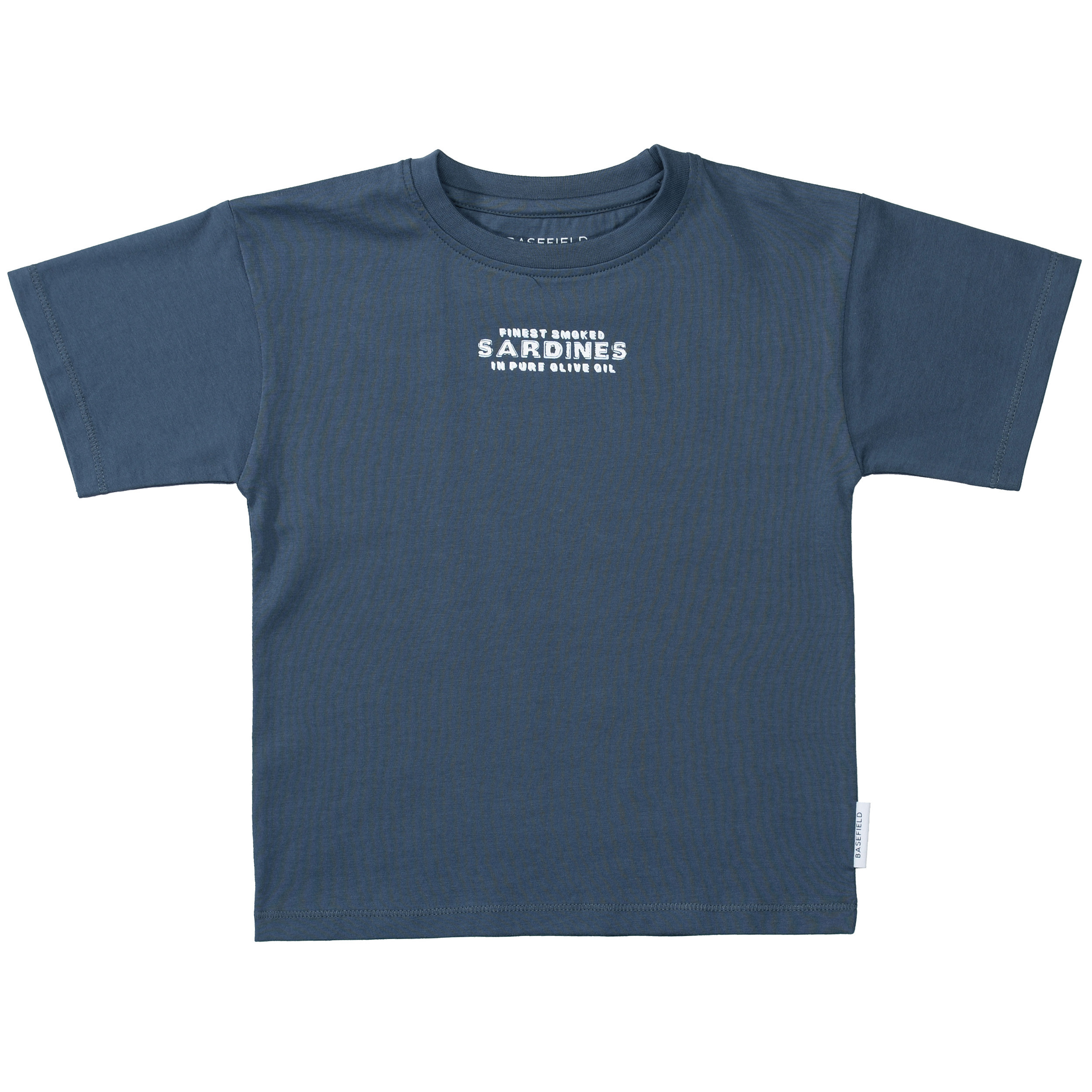 Kurzarmshirts, BASEFIELD, Blau – Besonderheit: aus 100% Baumwolle