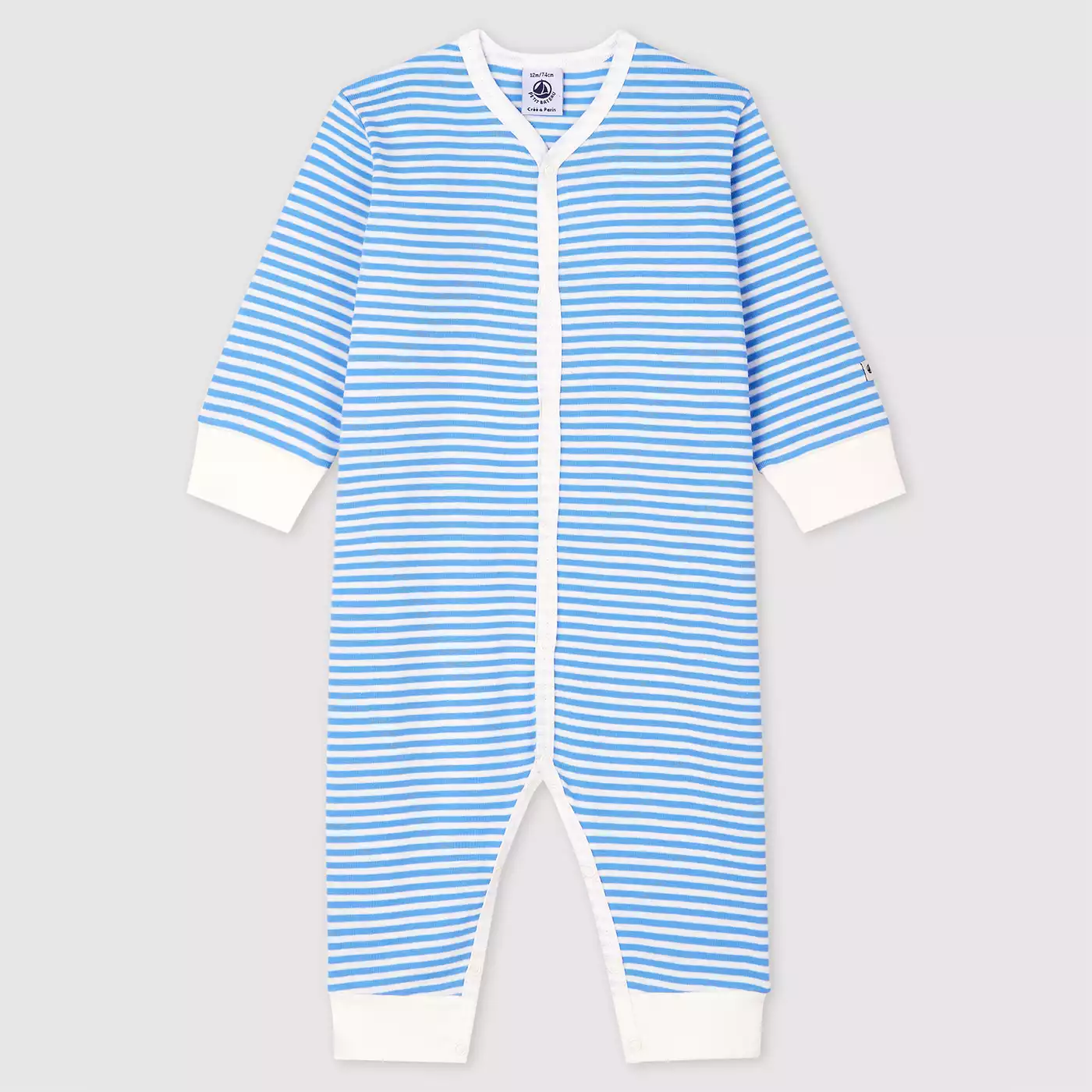 Schlafanzug PETIT BATEAU Weiß Blau M2061580126908 3