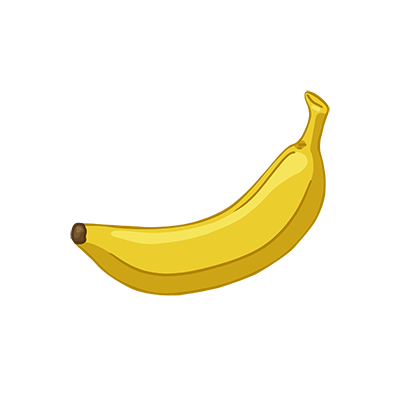 Banane eine auf weißem hintergrund.