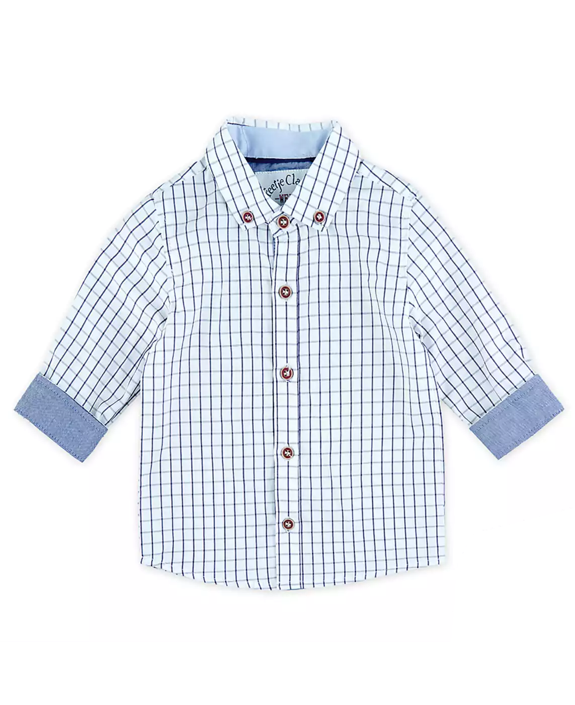 Hemd Karo Classic Boys FEETJE Weiß Blau M2007569903801 3