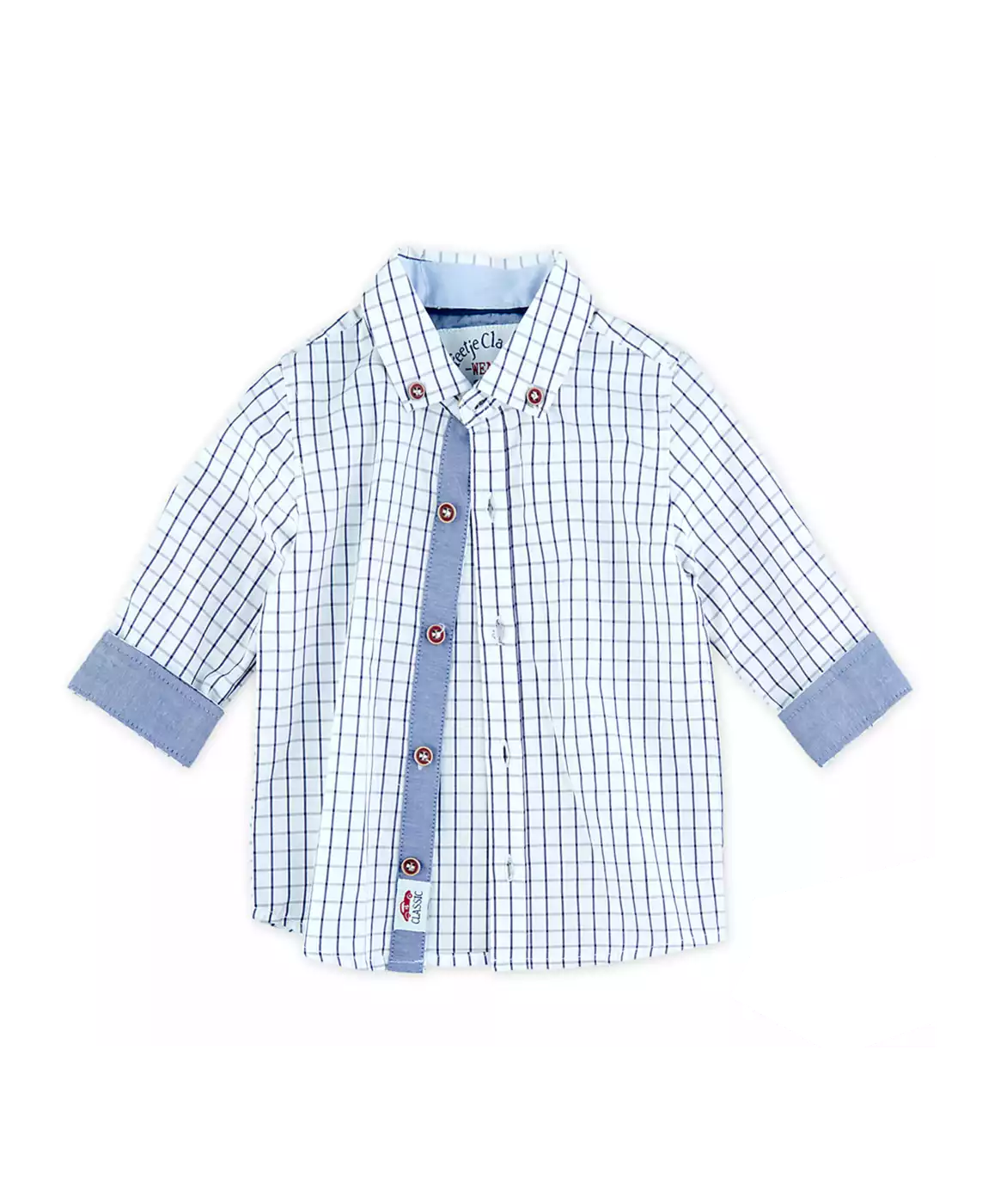 Hemd Karo Classic Boys FEETJE Weiß Blau M2007569903801 5