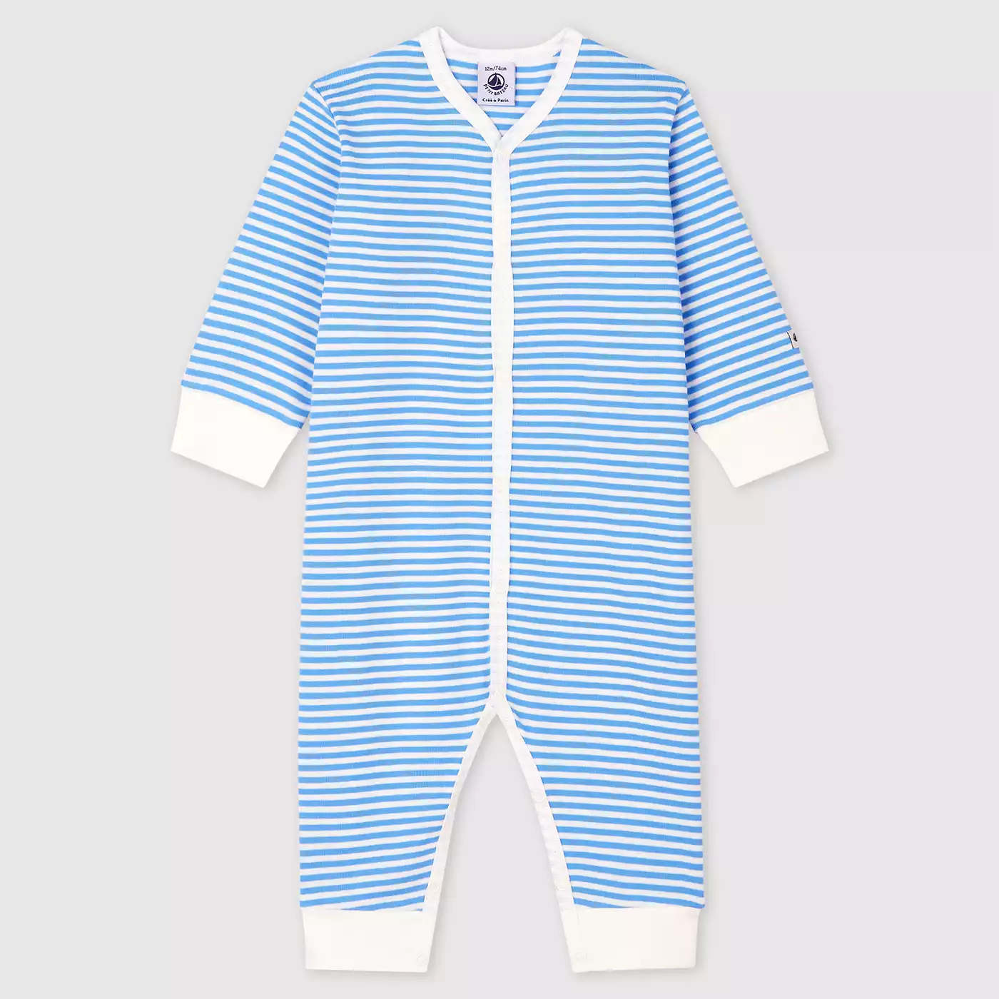 Schlafanzug PETIT BATEAU Weiß Blau M2061580126908 1